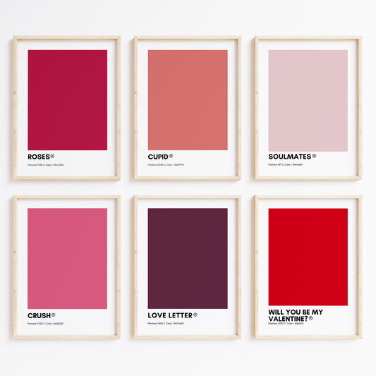 Pantone Valentine's Day Wall Art Printable Bundle